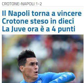 FOTO - SportMediaset: "Il Napoli torna a vincere, la Juve ora è a -4 punti"