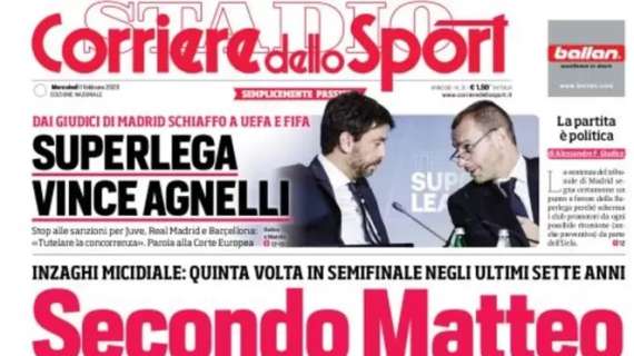 PRIMA PAGINA - Corriere dello Sport: "Superlega, vince Agnelli"