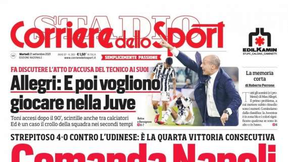 PRIMA PAGINA - Corriere dello Sport: “Comanda Napoli”