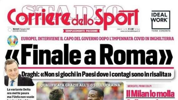 PRIMA PAGINA - CdS e le parole di Draghi: "Finale europei a Rpoma"