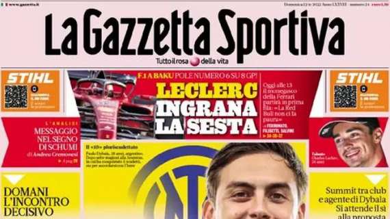 PRIMA PAGINA - L'apertura di Gazzetta: "Inter, l'ora della Joya"