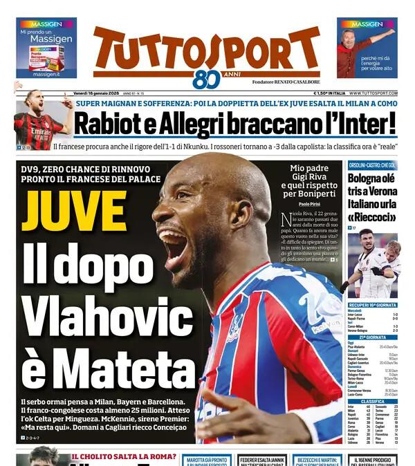 Tuttosport: "Juve, il dopo Vlahovic è Mateta"