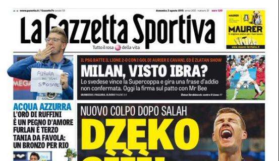 FOTO - La prima della Gazzetta: "Roma, nuovo colpo dopo Salah. Dzeko sì!". Azzurri a fondo pagina...