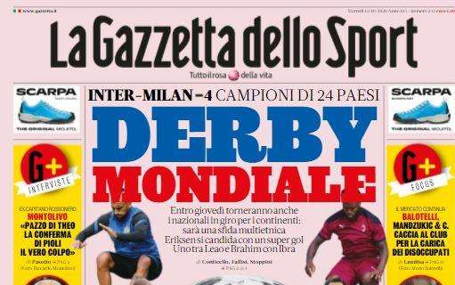 PRIMA PAGINA - Gazzetta: "Derby mondiale, Inter-Milan sfida multietnica"