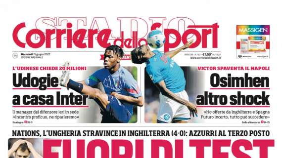 PRIMA PAGINA - Corriere dello Sport: "Osimhen, altro shock"