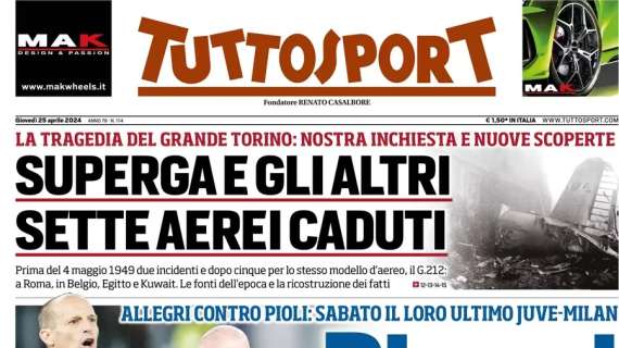 PRIMA PAGINA - Tuttosport: "Divorzi all'Italiana"