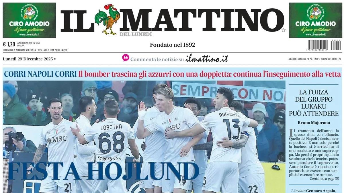 Il Mattino: "Festa Hojlund"