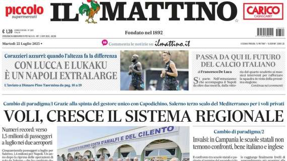 Il Mattino: "Con Lucca e Lukaku è un Napoli extralarge"