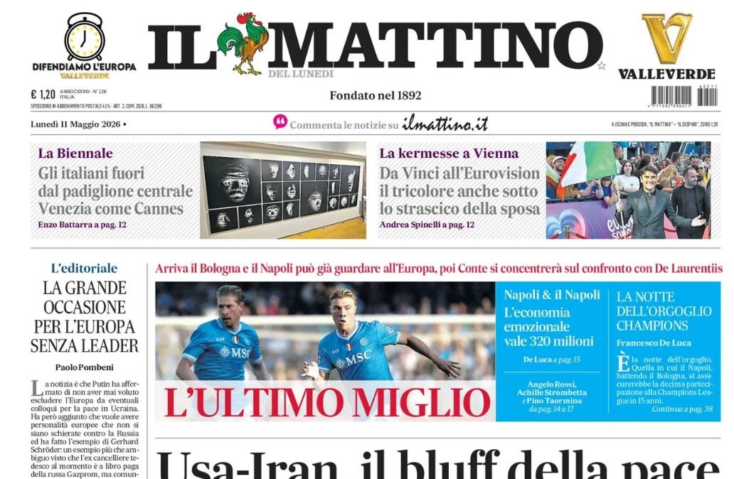 Napoli a un passo dalla Champions, Il Mattino: "L'ultimo miglio"