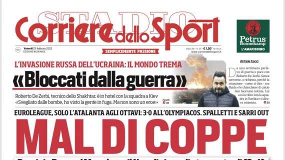 PRIMA PAGINA - Corriere dello Sport: "Mal di coppe"