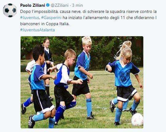 FOTO - Ziliani ironizza: "Dopo il rinvio, Gasperini sta facendo allenare gli undici che aveva scelto..."