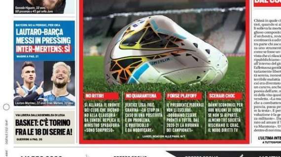 PRIMA PAGINA - Tuttosport: "Inter-Mertens, sì!"