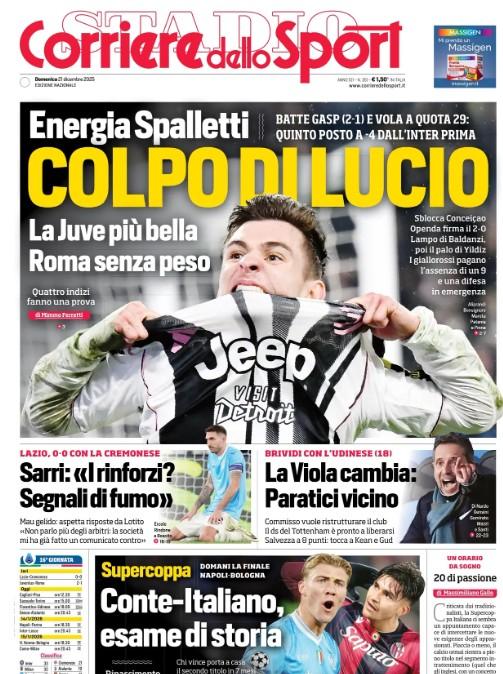 Corriere dello Sport in taglio basso: "Conte-Italiano, esame di storia"