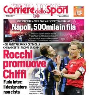 Corriere dello Sport: "Napoli, 500 mila in fila. Scudetto a un passo"
