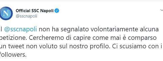 Sul profilo Twitter del Napoli petizione contro 'decreto sicurezza', ma arriva la rettifica: "Tweet non voluto!"