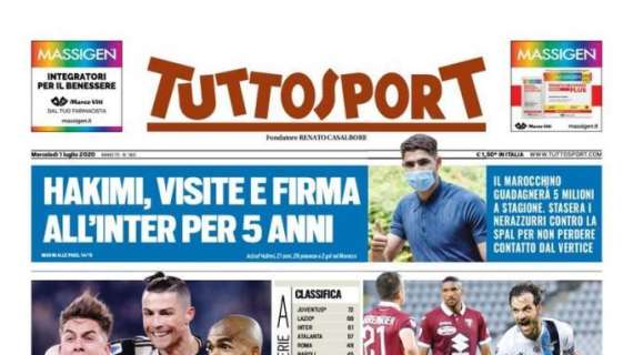 PRIMA PAGINA - Tuttosport - La Juve domina il Genoa: "3 punti per lo Scudetto"