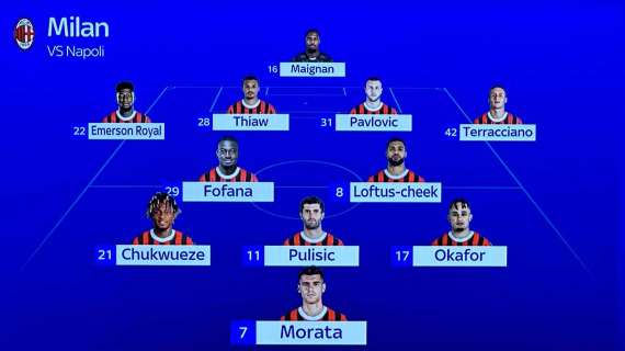 Sky - Milan, ultime di formazione per il Napoli: Leao verso la panchina, scelto il sostituto