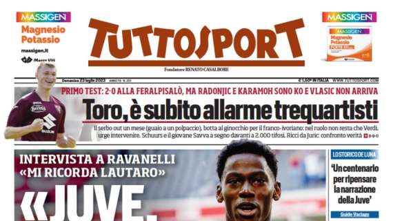 PRIMA PAGINA - Tuttosport intervista Ravanelli: "Juve, prendi David! Ma non è Osimhen"