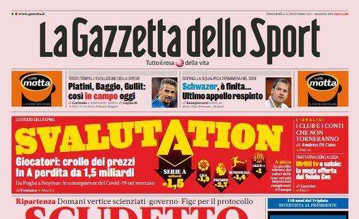PRIMA PAGINA - Gazzetta: "Crollo dei prezzi, in Serie A perdita da 1,5mld: così cambia il mercato"