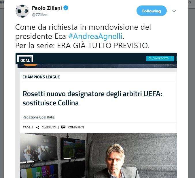 FOTO - Collina si dimette, Ziliani ricorda la sfuriata di Agnelli: "Come da richiesta in mondovisione, tutto previsto"