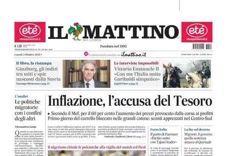 PRIMA PAGINA - Il Mattino: "Osi fa pace: Napoli, la mia famiglia"