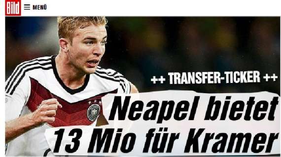 Bild: il Napoli offre 13mln al Leverkusen per Kramer, ma il Monchengladbach non rinuncia al prestito