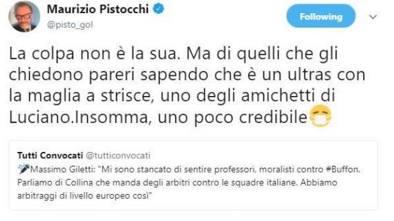 Pistocchi attacca Giletti: "Ultras amichetto di Luciano, poco credibile. La colpa è di chi gli chiede pareri"