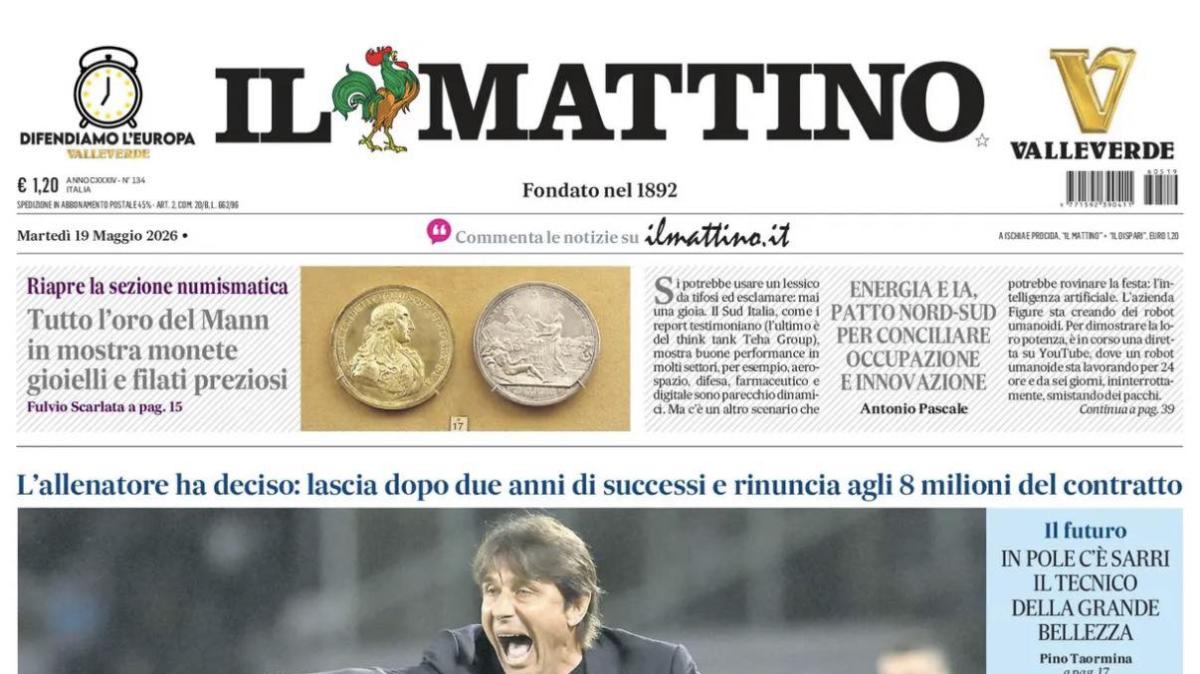 Futuro Napoli, Il Mattino non lascia spazio a dubbi: "Conte se ne va"