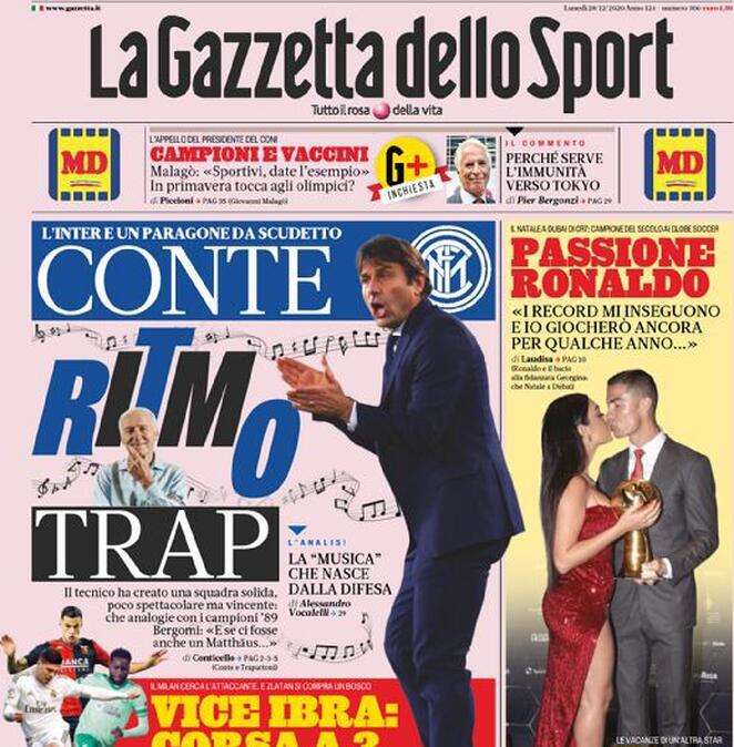 PRIMA PAGINA - Gazzetta: "Malagò, appello agli sportivi sui vaccini"