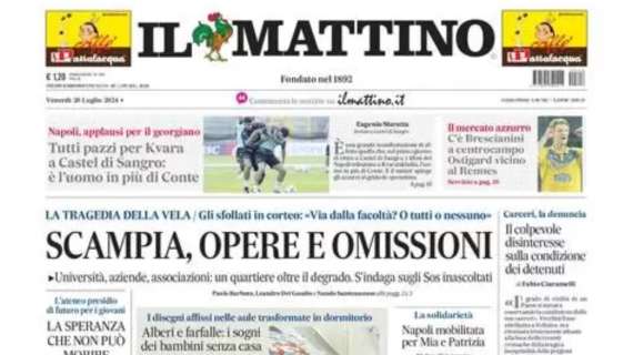 Il Mattino: "Tutti pazzi per Kvara a Castel di Sangro: è l’uomo in più di Conte”