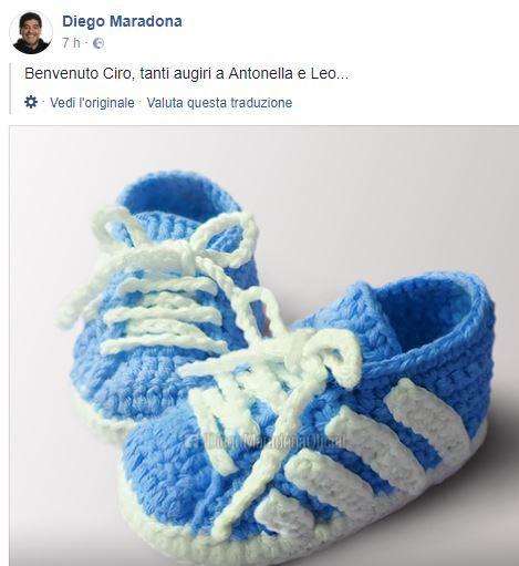FOTO - Nato il figlio di Messi, arriva anche il messaggio di Maradona: "Benvenuto Ciro!"