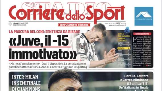 PRIMA PAGINA – Corriere dello Sport: “Derboom”