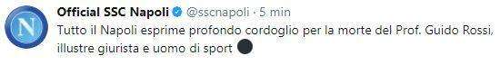 Scomparso Guido Rossi, il cordoglio della SSC Napoli: "Illustre giurista e uomo di sport"