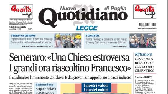 Nuovo Quotidiano di Puglia: "Forza Lecce! Dopo una settimana di dolore"