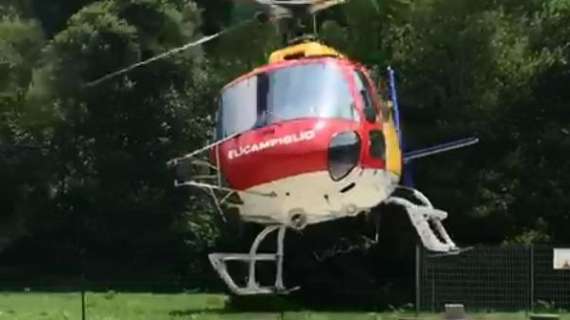 VIDEO TN - Da Monclassico a Bolzano: ecco il decollo dell'elicottero che porterà Mendes a Dimaro