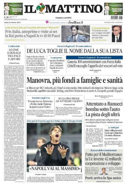 Il Mattino titola: "Napoli, vai al massimo"