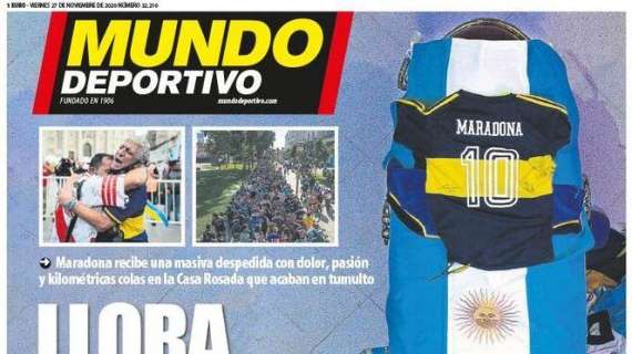 FOTO - Mundo Deportivo in prima pagina: "Piangi per me, Argentina"