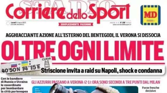 PRIMA PAGINA - Corriere dello Sport: "Oltre ogni limite"