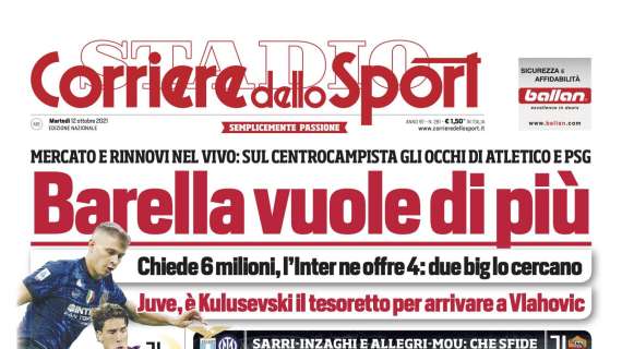 PRIMA PAGINA - Corriere dello Sport: “Lo spareggio dei quattro maestri”