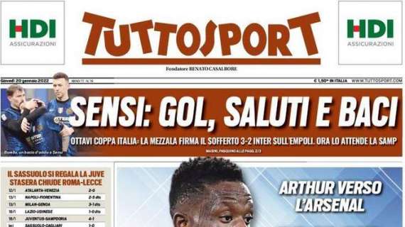 PRIMA PAGINA - Tuttosport: "Juve, c'è Zakaria!"