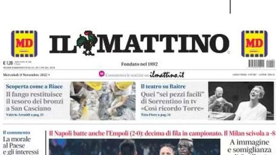 PRIMA PAGINA - Il Mattino: “Troppo bello"