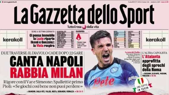 PRIMA PAGINA - Gazzetta: “Canta Napoli”, ma apre con la crisi di Juve e Inter