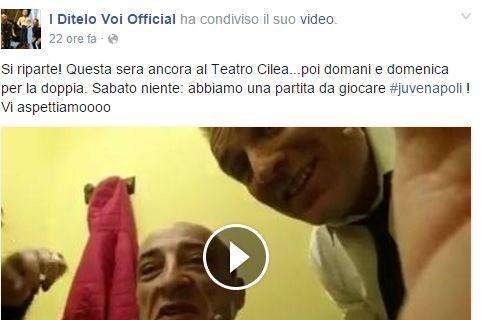 FOTO - E' febbre per Juve-Napoli, i "Ditelo voi" sabato fermano lo spettacolo in teatro