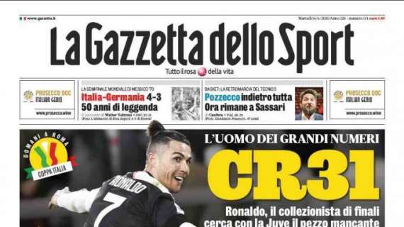 PRIMA PAGINA - Gazzetta: "Pazzo Euroagosto, dal 6 al 23 si giocheranno 26 partite"