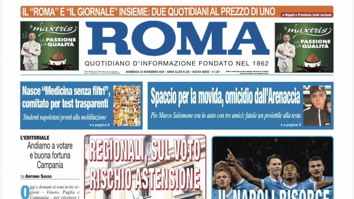 Il Roma: "Il Napoli risorge con Neres e Lang"