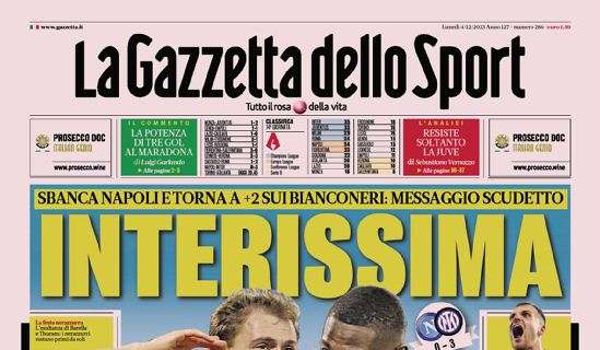 PRIMA PAGINA - Gazzetta: "Interissima"