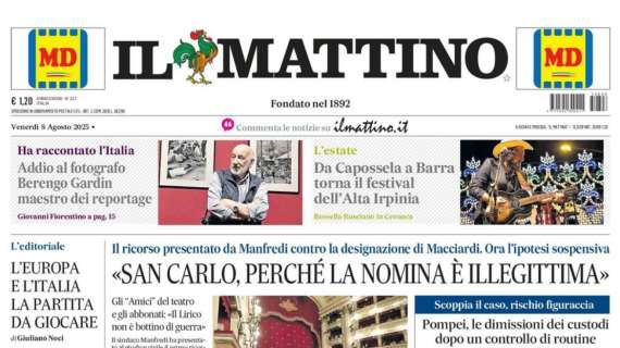 Il Mattino titola: “L’oro di Napoli”