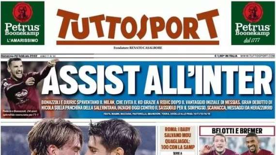 PRIMA PAGINA - Tuttosport: "Assist all'Inter"