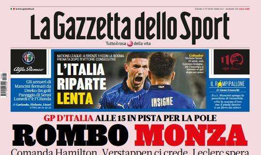 PRIMA PAGINA - Gazzetta dello Sport: "L'Italia riparte lenta, frenata dopo 11 vittorie"