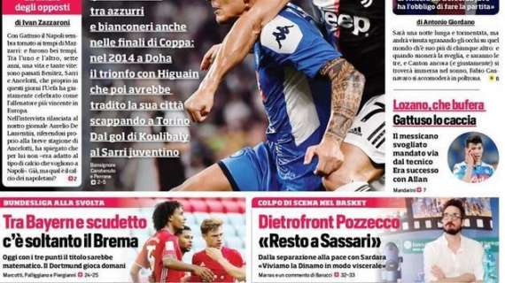 PRIMA PAGINA CdS: bufera Lozano, Gattuso lo caccia dall'allenamento!